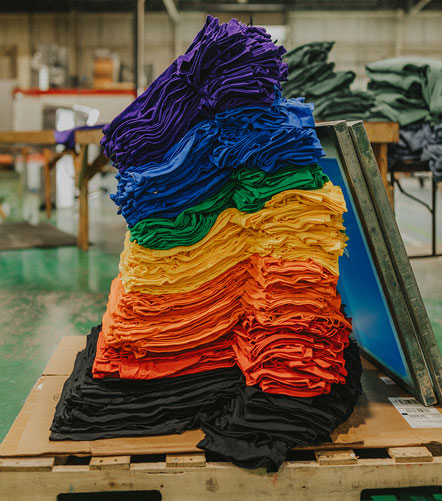 Image displaying screenprint and embroidery in action