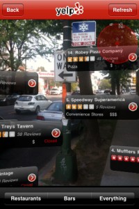 Yelp's Augmented Reality Mode