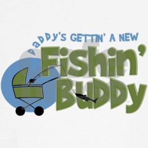 Image of fishing pole coming out of crib: Daddy’s getting a new fishing buddy