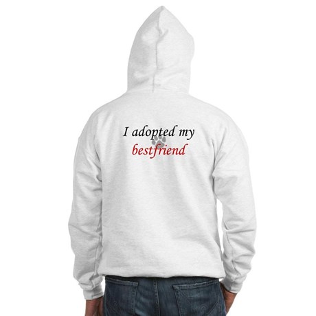 sweater says "I adopted my bestfriend"
