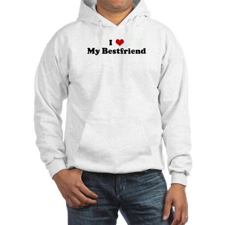 sweater says "I heart my bestfriend"