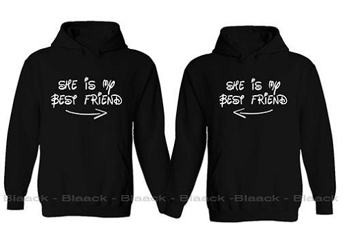 Sweaters point to each other and say "She is my BEST FRIEND"