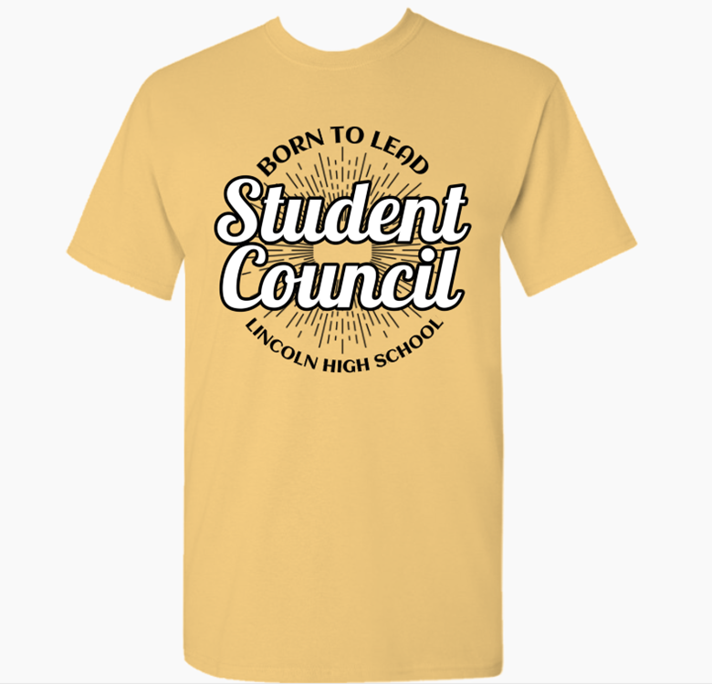 A yellow t-shirt with text on it Description automatically generated with medium confidence