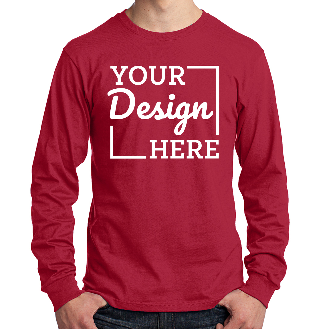 Port & Company Men's Long Sleeve T-Shirt - 5.4 Oz 100% Cotton Basic Tee (S-4XL) - View #5