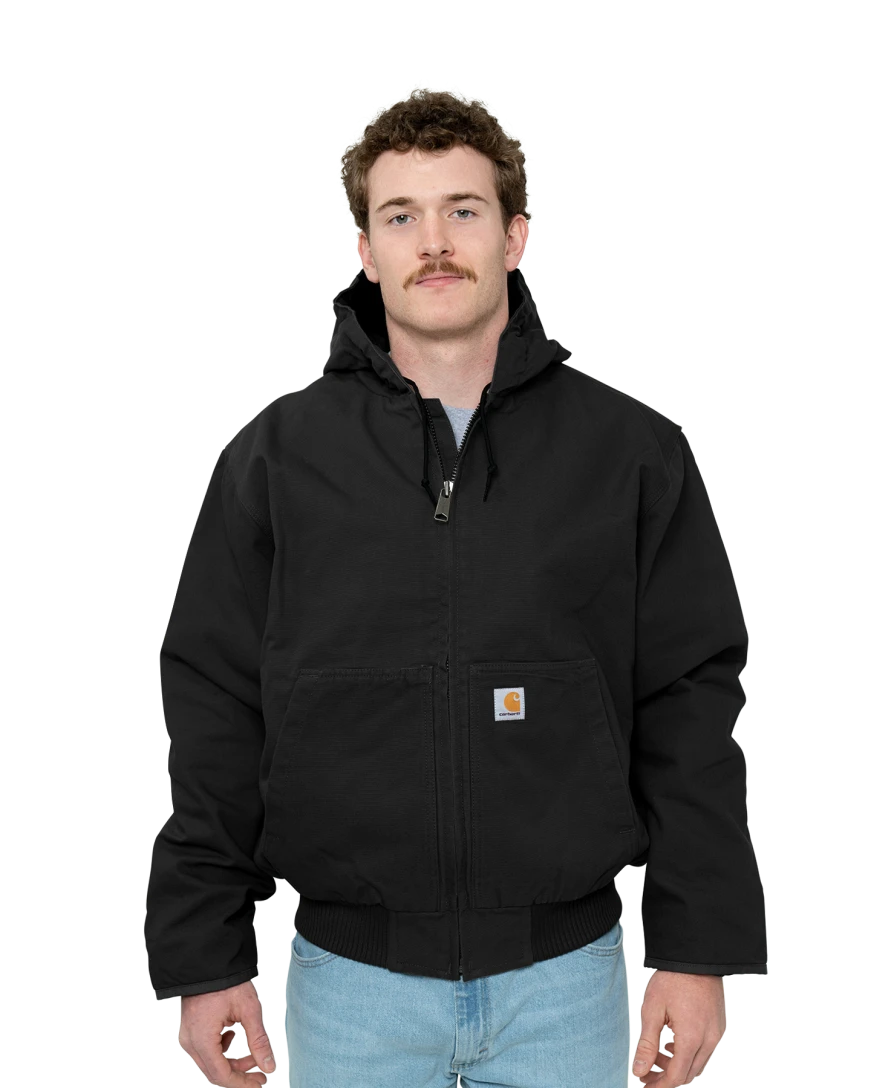 Model wearing a CT104050 Carhartt Washed Duck Active Jac