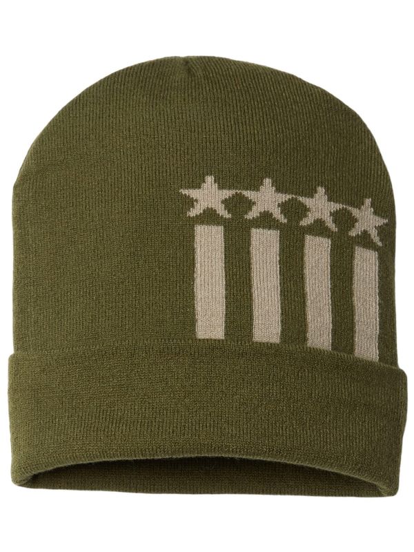 RK12 CAP AMERICA USA-Made Patriotic Cuffed Beanie