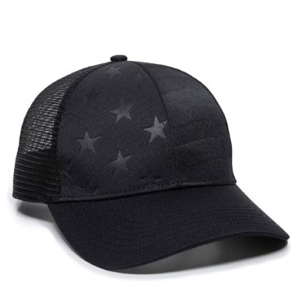 USA750M Outdoor Cap Debossed Stars and Stripes Mesh-Back Cap