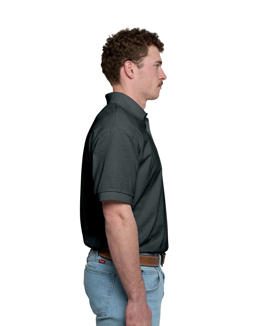 Image of a model wearing a 8800 Gildan 5.6 oz. DryBlend 50/50 Jersey Polo