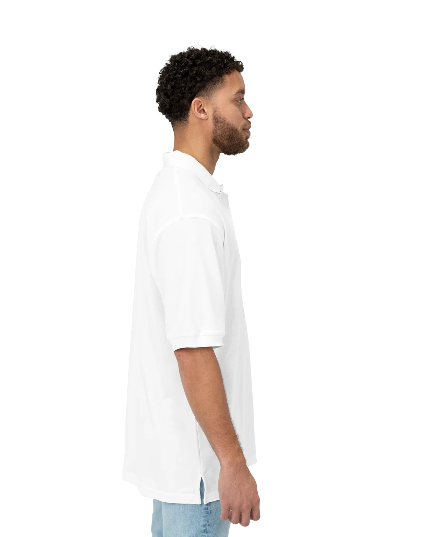 Image of a model wearing a K500 Men's Port Authority Silk Touch Polo