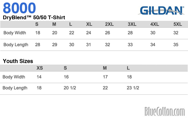 Custom Gildan DryBlend Shirts, 50/50 Poly/Cotton