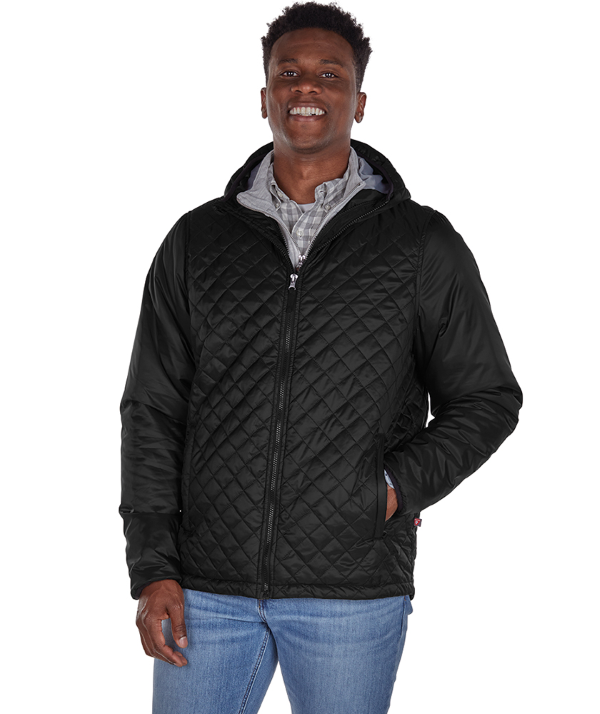 9245 Charles River Men's Lithium Quilted Hooded Jacket