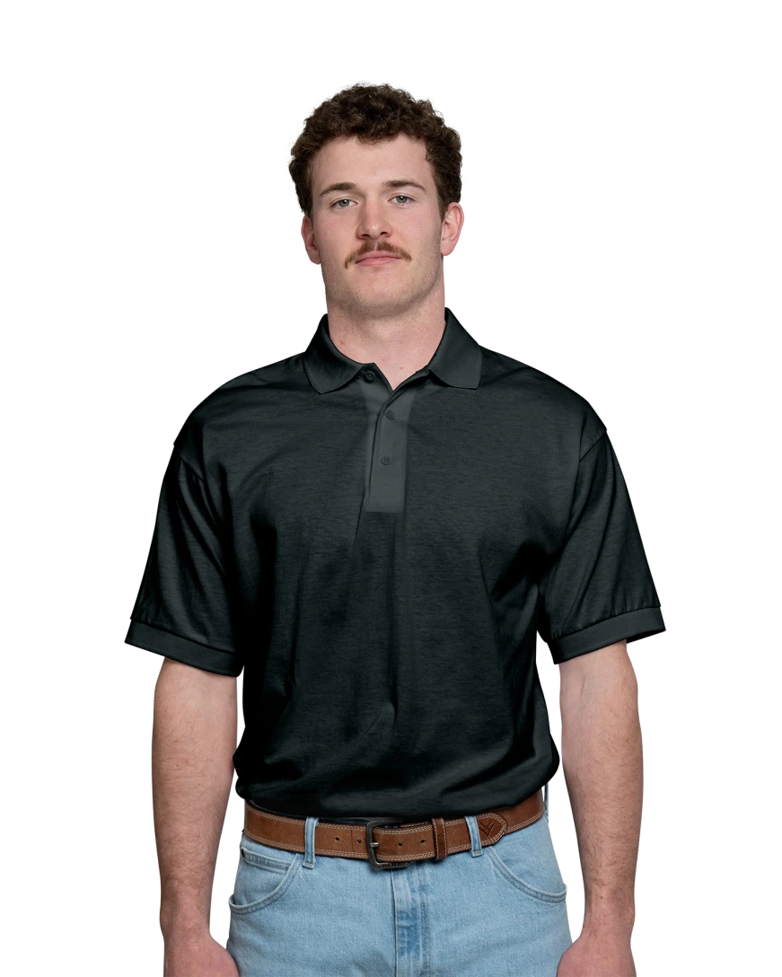 Image of a model wearing a 8800 Gildan 5.6 oz. DryBlend 50/50 Jersey Polo
