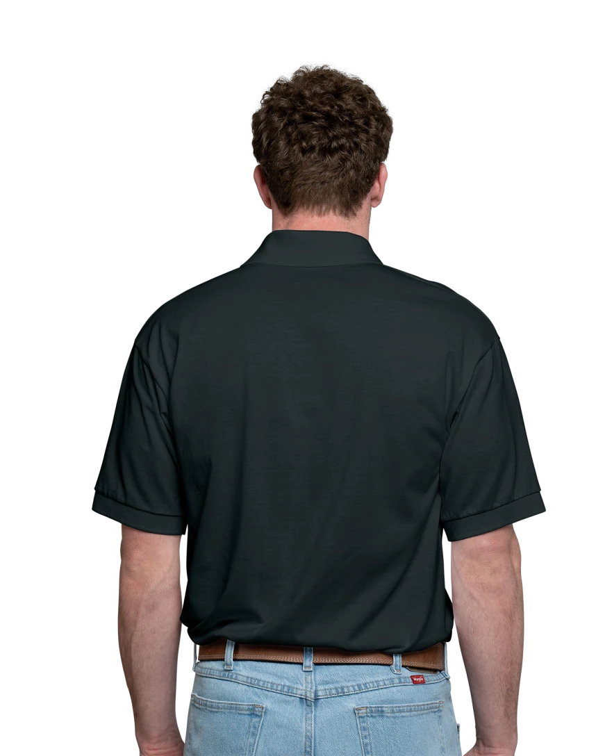 Image of a model wearing a 8800 Gildan 5.6 oz. DryBlend 50/50 Jersey Polo