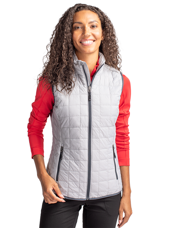 LCO00008 Cutter & Buck Rainier PrimaLoft® Womens Eco Insulated Full Zip Puffer Vest