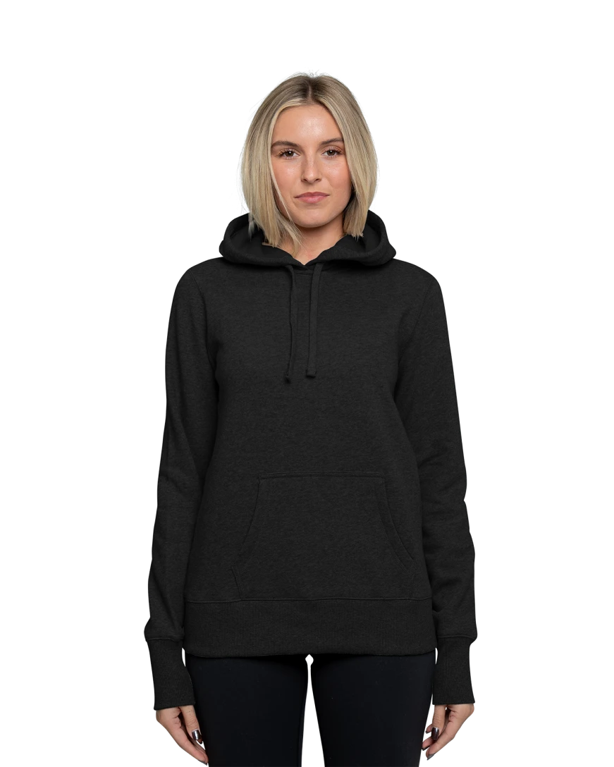Model wearing a LST254 Sport-Tek Ladies Pullover Hooded Sweatshirt