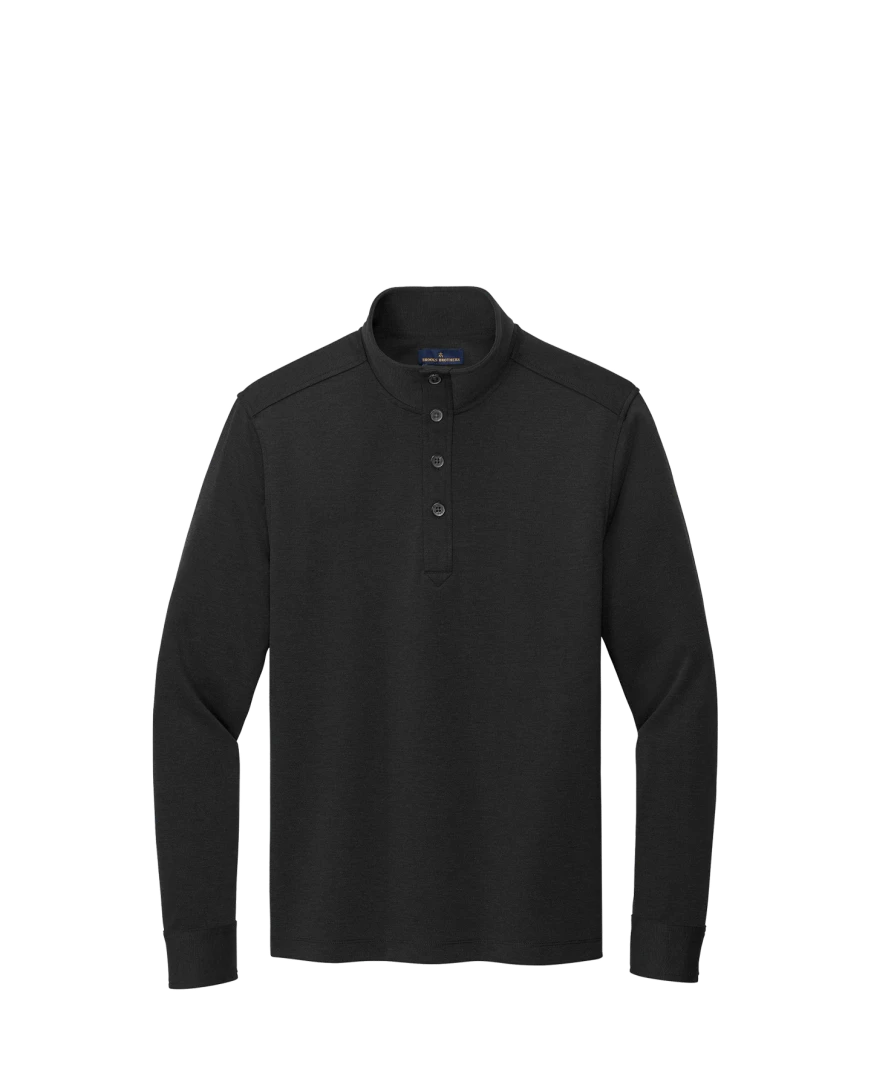 Model wearing a BB18202 Brooks Brothers® Mid-Layer Stretch 1/2-Button