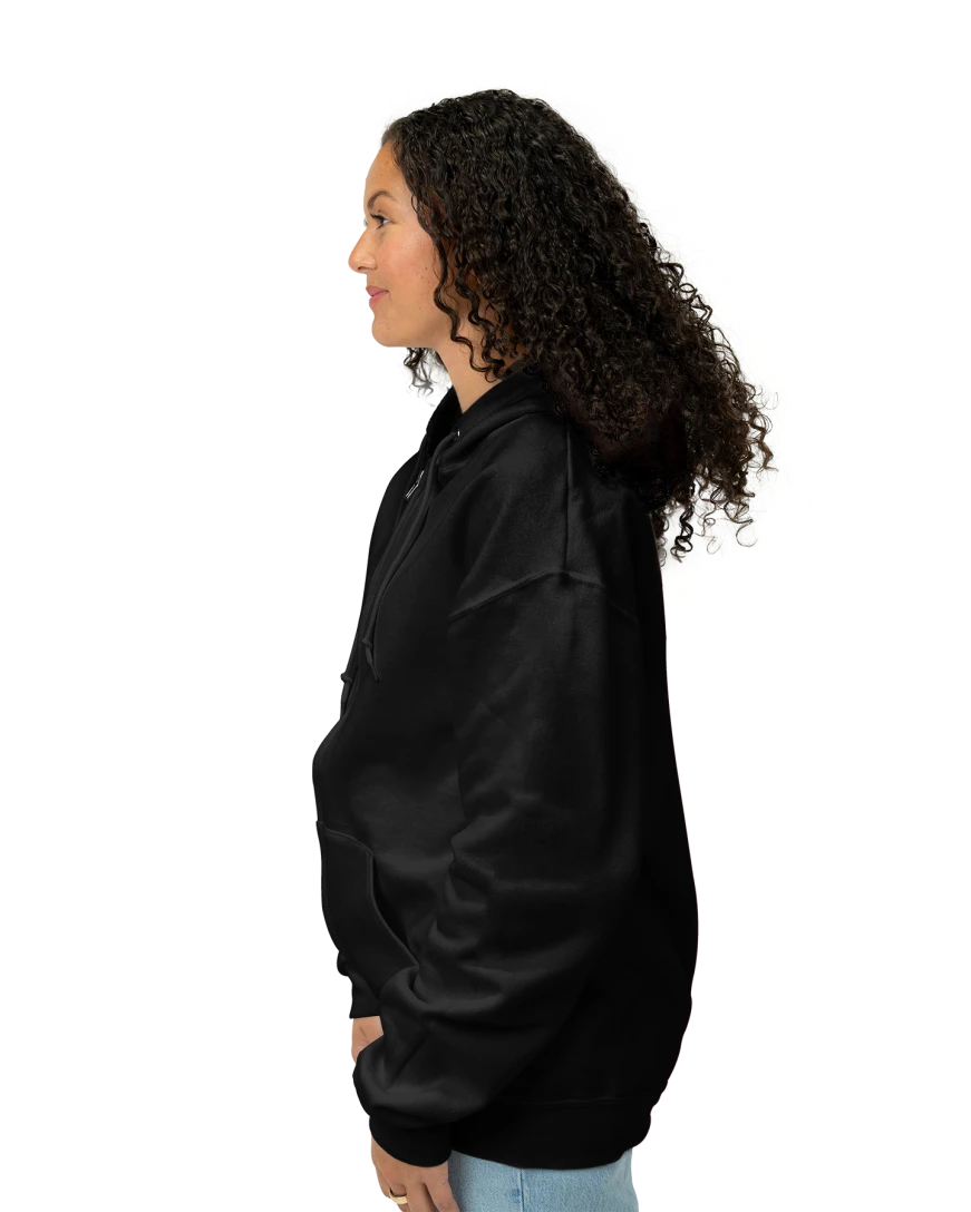 Image of a model wearing a 993M Jerzees Full Zip Hood