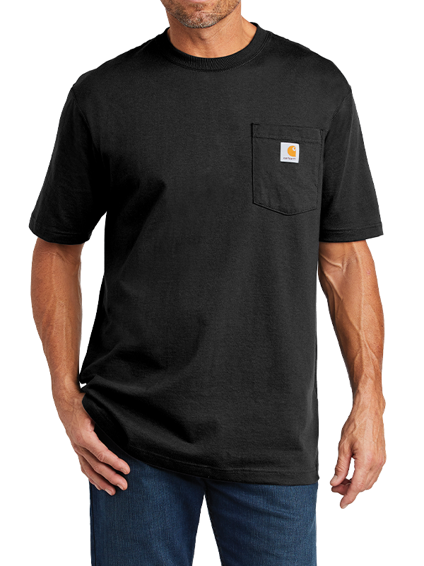 Custom Work Shirts Screen Printed Carhartt Men's Black Rugged Professional  Series Short-Sleeve Shirt