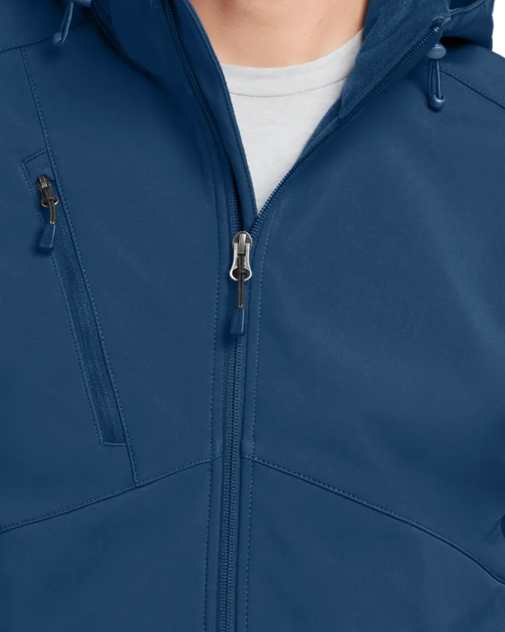 Closeup of a EB536 Eddie Bauer Hooded Soft Shell Parka