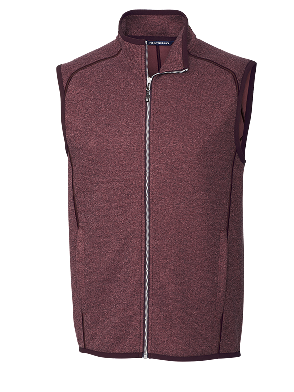 MCO00047 Cutter & Buck Mainsail Sweater-Knit Mens Full Zip Vest