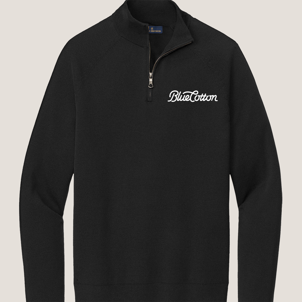 Custom Brooks Brothers Quarter-Zip Sweater - BlueCotton