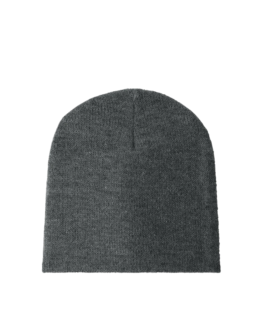 Model wearing a CP91 Port & Company Beanie Cap