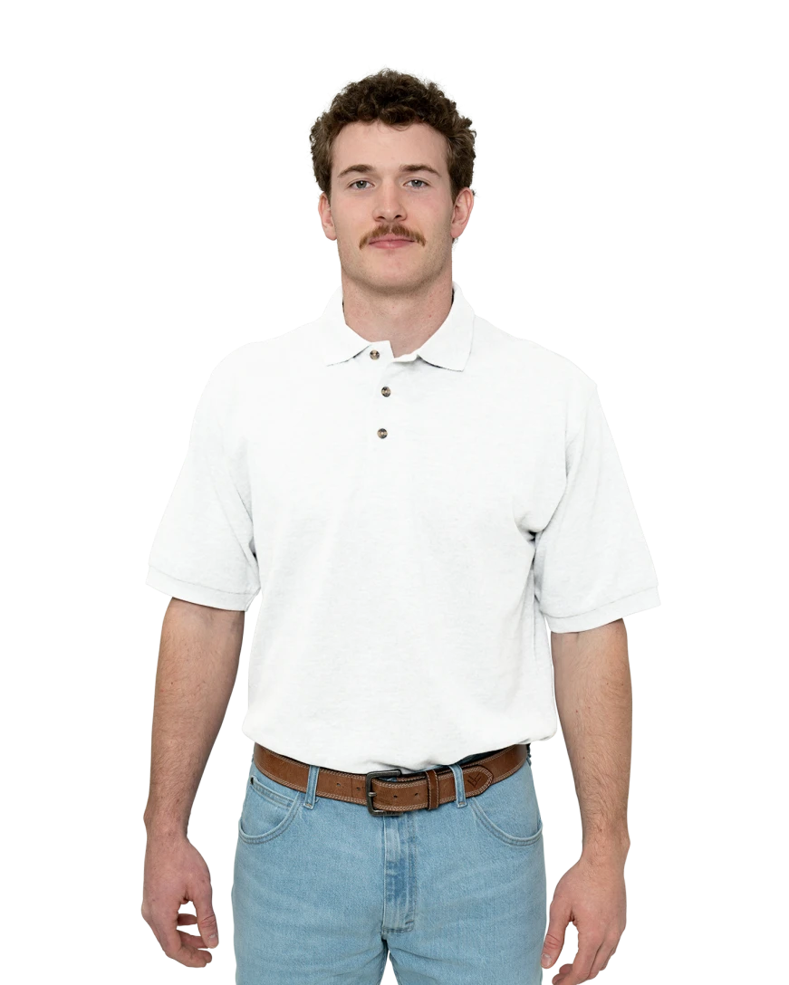 Model wearing a K420 Port Authority Pique Knit Sport Shirt