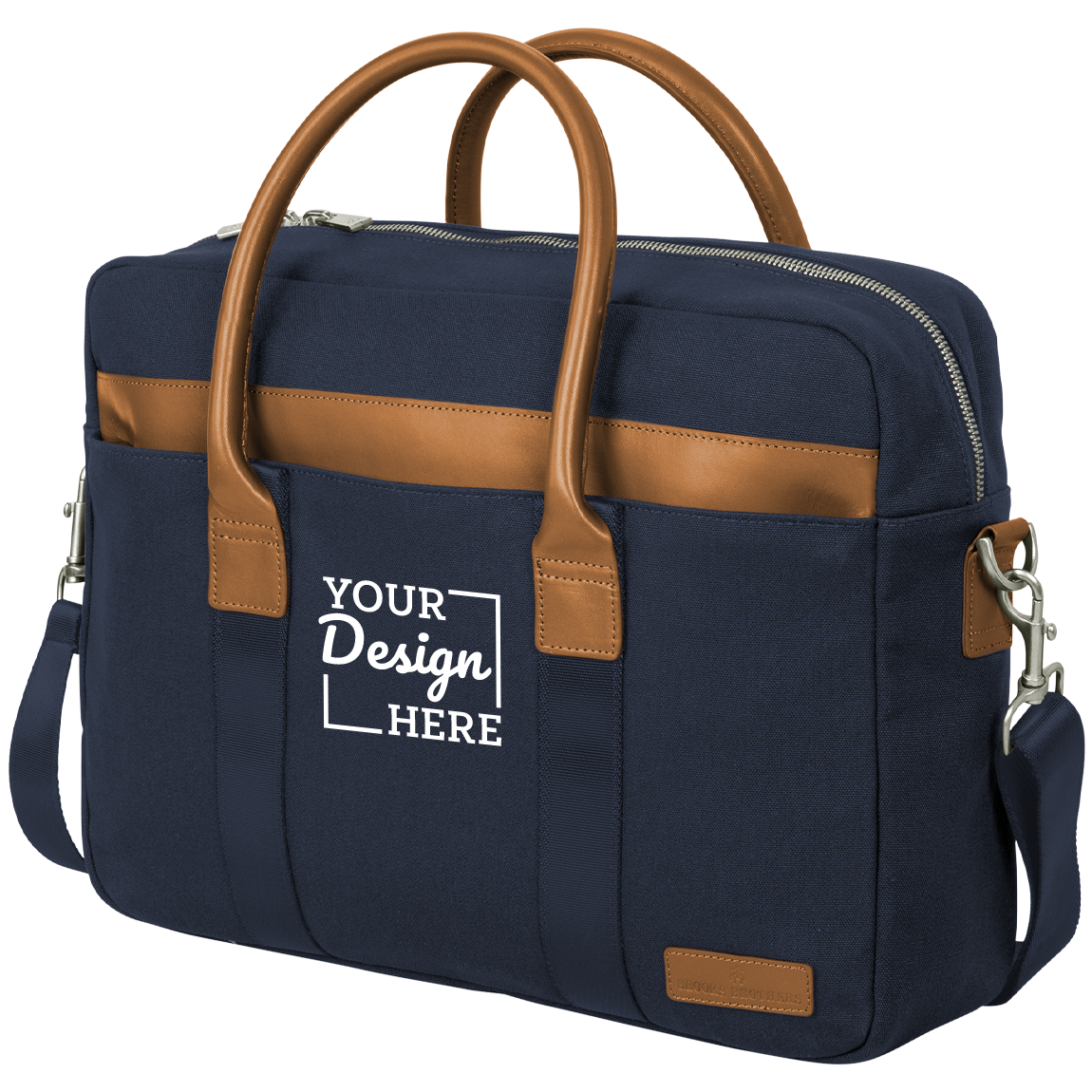 BB18830 Brooks Brothers® Wells Canvas Briefcase | BlueCotton