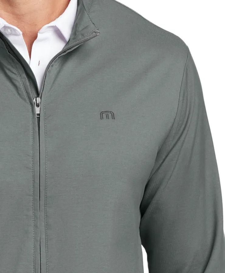 Closeup of a TM1MU422 TravisMathew Surfside Full-Zip Jacket