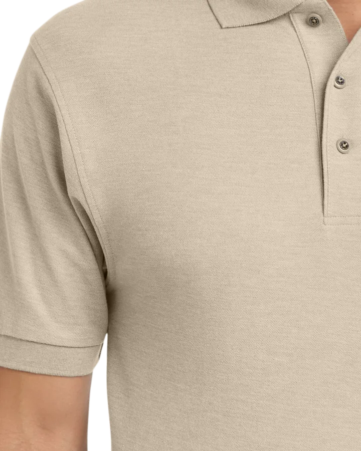 Closeup of a K500P Port Authority Silk Touch Polo with Pocket