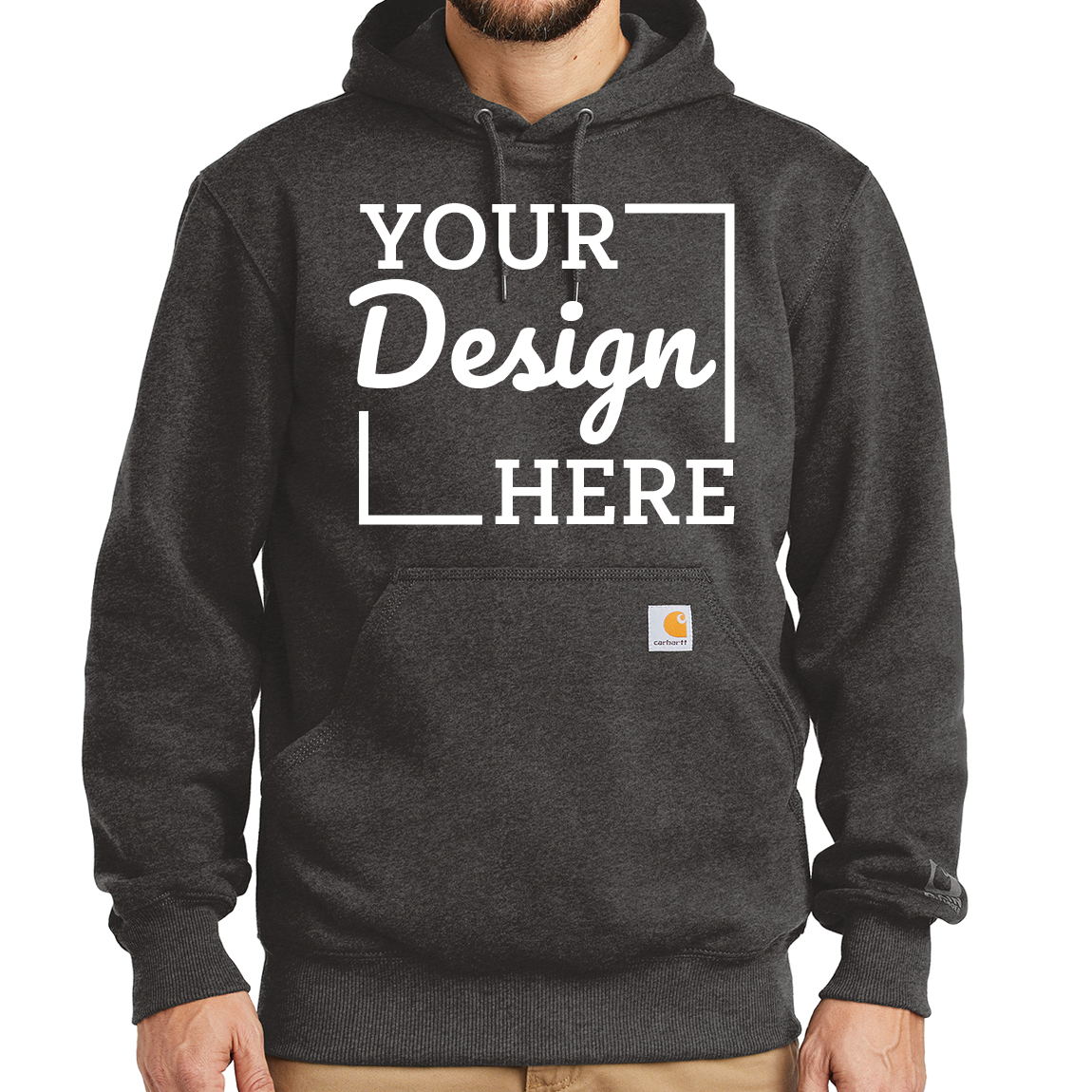 Custom Hoodies  Printed Carhartt Men's Black Rain Defender Paxton