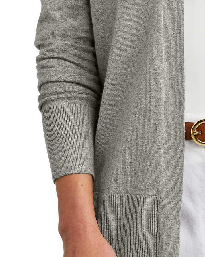 Closeup of a BB18403 Brooks Brothers® Women’s Cotton Stretch Long Cardigan Sweater