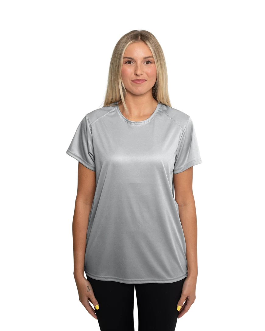Model wearing a Badger Sport BD4160 Ladies' Core Tee