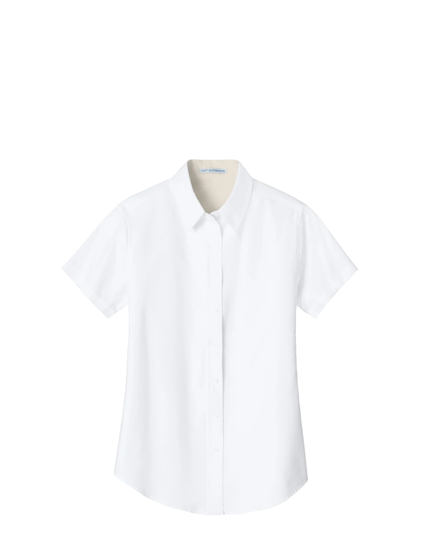 Model wearing a L508 Port Authority Ladies' Easy Care Shirt