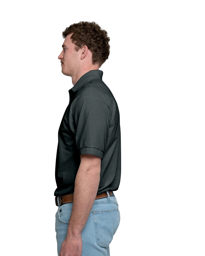 Image of a model wearing a 8800 Gildan 5.6 oz. DryBlend 50/50 Jersey Polo