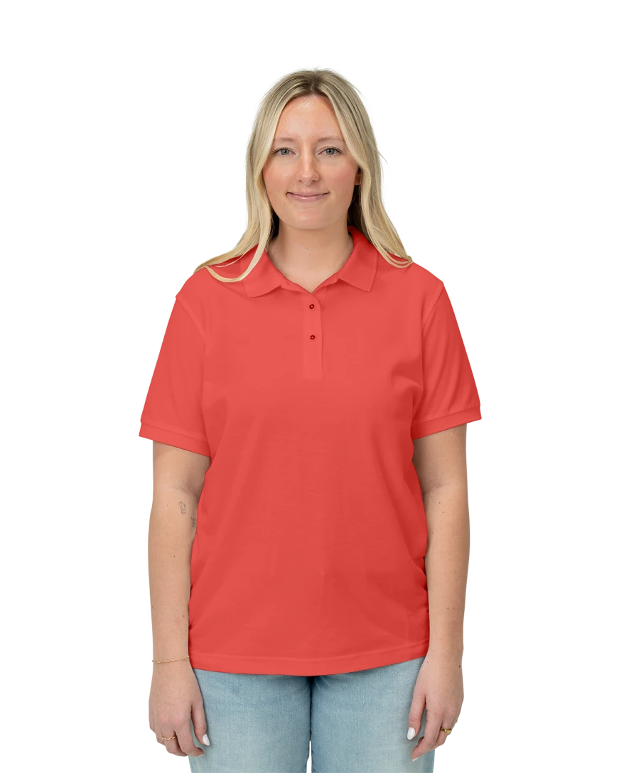 Model wearing a L500 Ladies' Port Authority Silk Touch Polo