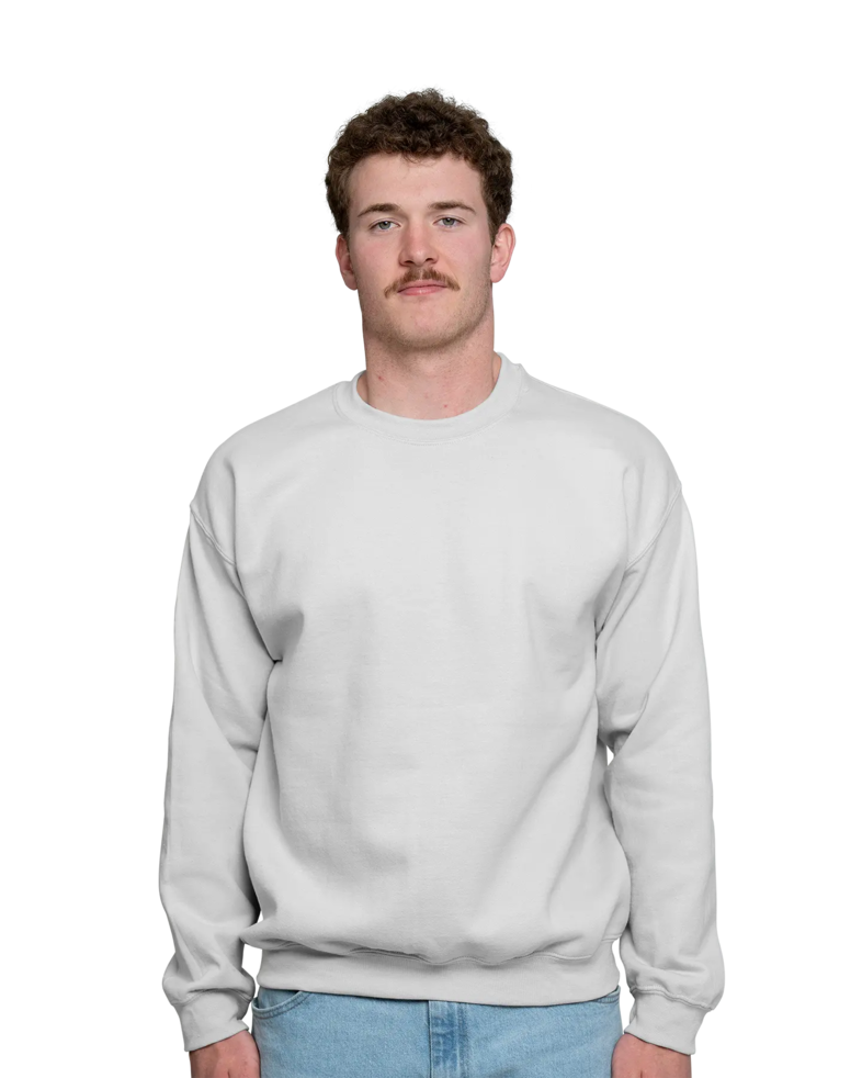 Image of a model wearing a 18000 Gildan Crewneck Sweatshirt