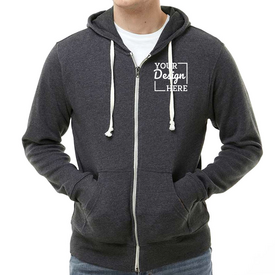 8872 J. America Tri-Blend Hooded Full-Zip Sweatshirt