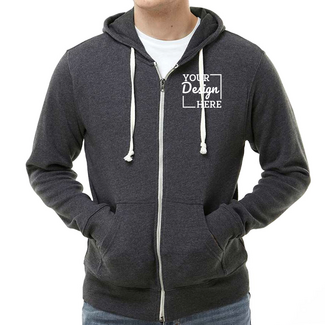 Custom Sweats:  8872 J. America Tri-Blend Hooded Full-Zip Sweatshirt