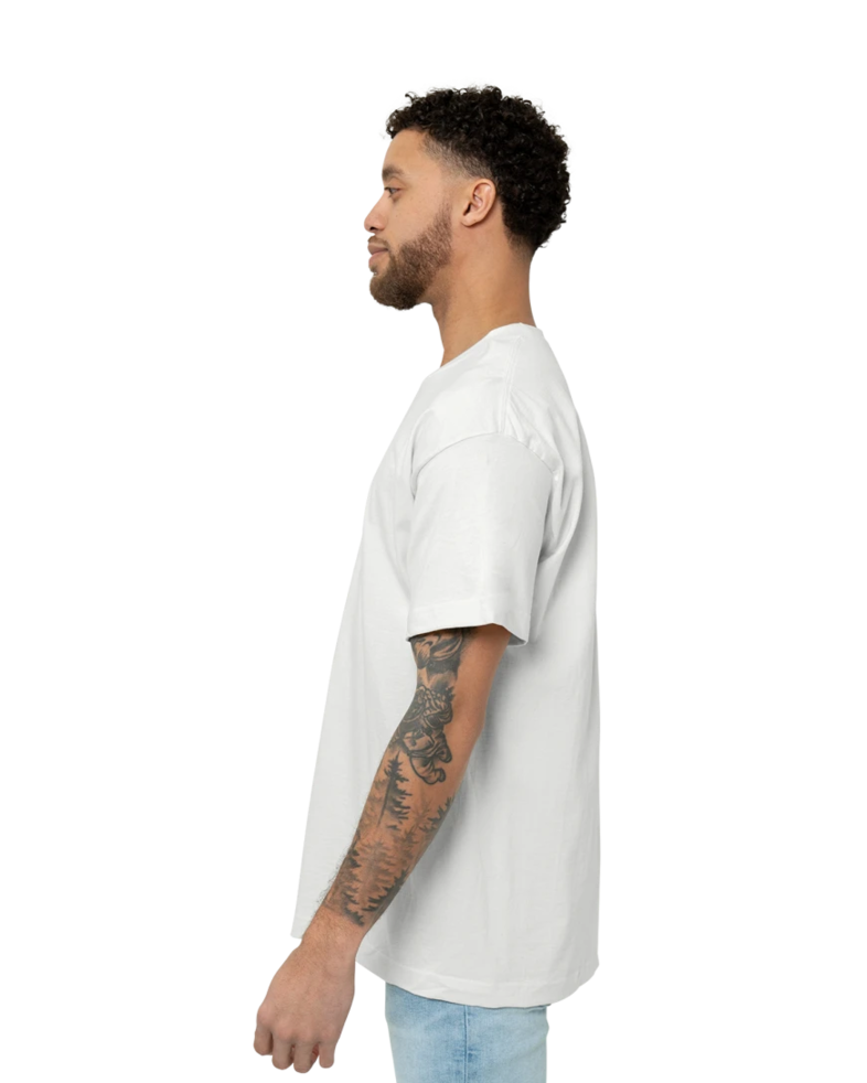 Image of a model wearing a 5180 Hanes Beefy-T