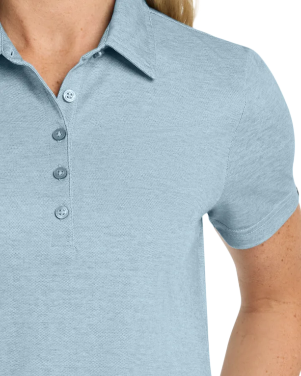 Closeup of a TM1WW002 TravisMathew Ladies Oceanside Heather Polo