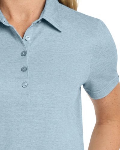 Closeup of a TM1WW002 TravisMathew Ladies Oceanside Heather Polo