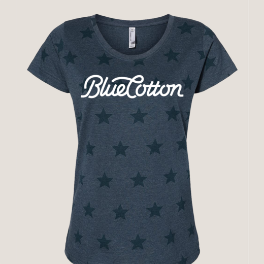 Sample image of 3629 Code Five Women's Star Print Scoop Neck Tee