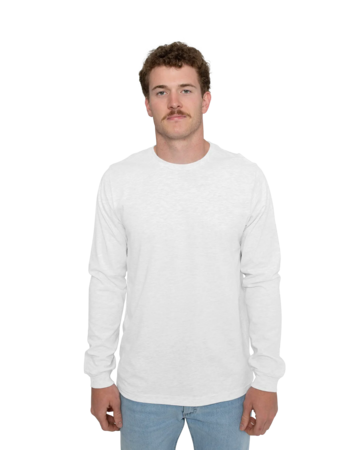 Model wearing a 3501 Bella + Canvas Long Sleeve Jersey Tee