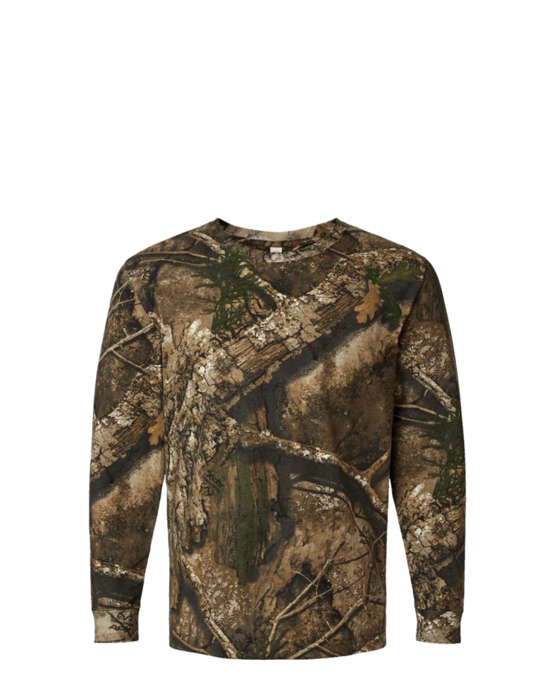 Image of a model wearing a 3981 Code V Realtree Camouflage Long Sleeve T-Shirt