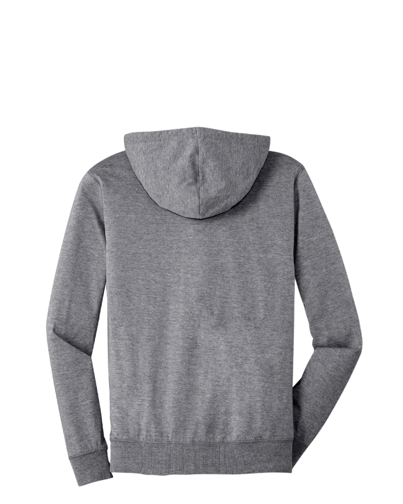 Image of a model wearing a DT1100 District Young Mens Jersey Full-Zip T-shirt Hoodie