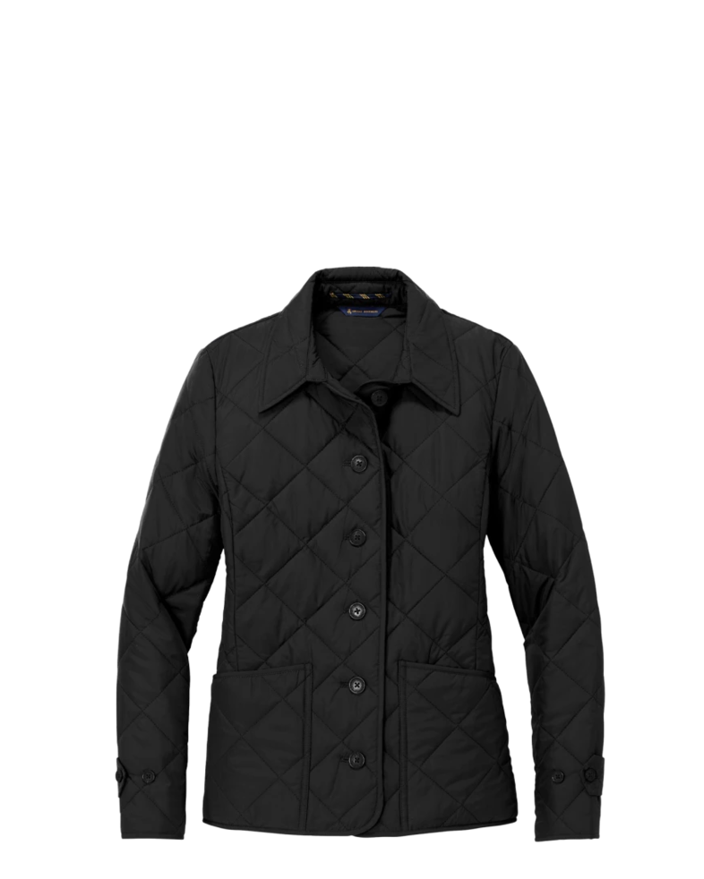 Image of a model wearing a BB18601 Brooks Brothers® Women’s Quilted Jacket