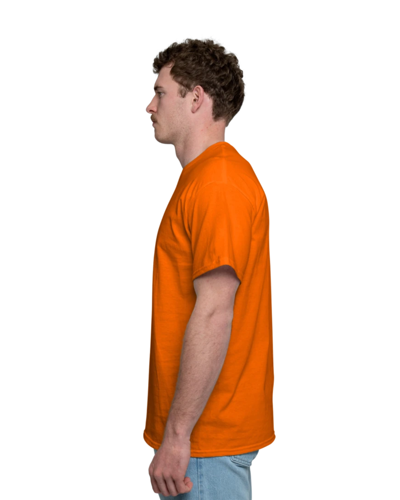 Image of a model wearing a 8000 Gildan DryBlend 50/50 Tee