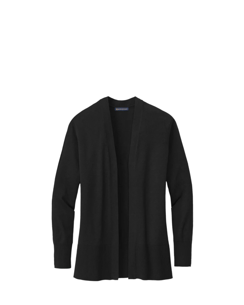 Image of a model wearing a BB18403 Brooks Brothers® Women’s Cotton Stretch Long Cardigan Sweater