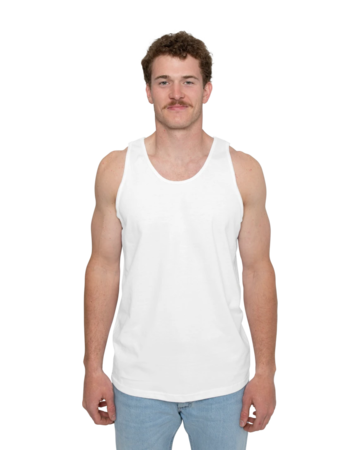 Model wearing a 2200 Gildan Ultra Cotton Tank Top
